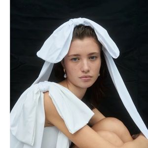 TABACARU MILLY WHITE ONE-PIECE WITH WHITE BOW (just bow no bathing suit) bridal